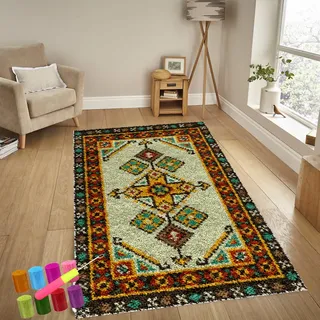 Knüpfteppich Zum Selber Knüpfen-Sets Groß Latch Hook Rug, Handarbeit Selbst Knüpfen Set, Vorgedrucktes Muster Leinwand Teppich Stickerei Handwerk Für Erwachsene Handarbeiten Diy Teppich 80 x 115 cm