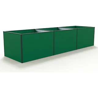 GFP Aluminium Hochbeet KINGSIZE DANIELA - 351 x 99 x 77 cm - Grün, Stecksystem, langlebig - Grün