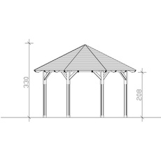 Bild von SKAN HOLZ Pavillon Lyon 2 Zeltdach, achteckig, BxHxT: 484 x 330 x 484 cm - braun