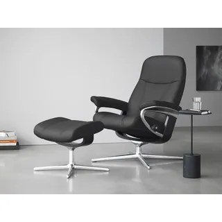 Stressless Relaxsessel Consul Leder 78 x 97 x 70 cm Grau mit Schlaffunktion