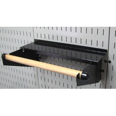 Wall Control Pegboard Paper Towel Holder and Dowel Rod Pegboard Shelf Assembly for Wall Control Pegboard and Slotted Tool Board - Black