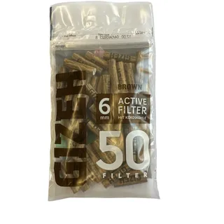 Gizeh Aktivkohlefilter - Slim Size 6mm Brown - 50er PE Beutel