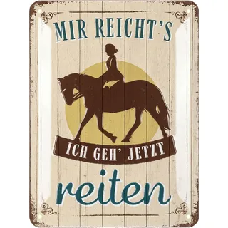 LANOLU Retro Blechschild - Pferde Schild - Geschenke für Pferdeliebhaber und Reiter - Boxenschilder mit Spruch - Poster Pferde Deko - Bauernhof Dekoration und Farm Dekor - Metallschild 15x20cm