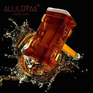Whiskey Decanter,Handgemachte Thors Hammer Decanter,Transparent Creative Whisky Karaffe Getränkespender Für Wein,Brandy,Bourbon,Scotch Und Schnaps 400ml