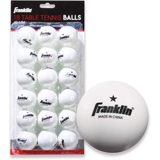 Franklin Sports Ping Pong Balls – offizielle Größe + Gewicht weiße 40 mm Tischtennisbälle – One Star Professional Ping Pong Balls – langlebige Hochleistungs-Tischtennisbälle – Weiß – 18 Stück
