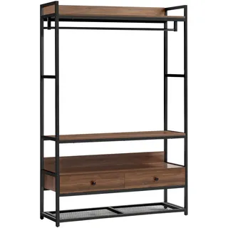 [en.casa] Garderobenständer Isen , Holzwerkstoff, Metall , 120x180x40 cm , Garderobe, Garderobenständer