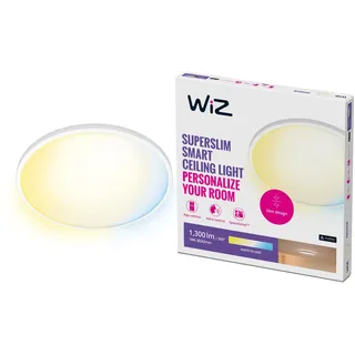 WIZ SuperSlim Deckenlampe 14W 1300 lm dimmbar Ø242 mm warm- bis kaltweiß