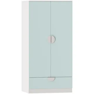 [en.casa] Kinderkleiderschrank Sandnes 40 x 123 x 60 cm Holzwerkstoff grün/weiß