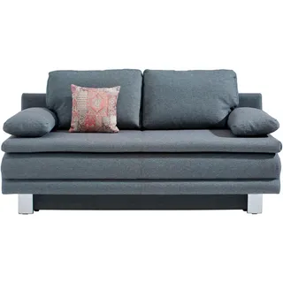 Novel Schlafsofa , Grau, Türkis , Textil , Uni , 194x96x86 cm , Fußauswahl, Stoffauswahl, Rücken echt , Wohnzimmer, Sofas & Couches, Schlafsofas, Sonstige Schlafsofas