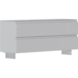 Moderano Garderobenbank , Weiß , Glas , 2 Schubladen , 110x49x33 cm , in verschiedenen Holz-Dekoren erhältlich , Garderobe, Garderoben-Sets & Garderoben-Serien, Garderoben-Serien