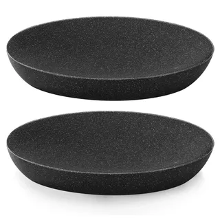 Seifenschale Marmor Optik 2er Set Oval Kies Schwarz