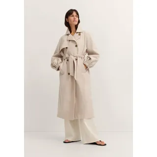 Trenchcoat BUGATTI "Regular Fit", Damen, Gr. 44, beige (30, beige), 65% Baumwolle, 35% Polyester, unifarben, regular fit, Mäntel Trenchcoat, wasserabweisend mit Bindegürtel