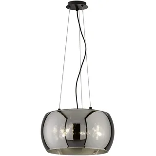 Fischer & Honsel Pendelleuchte Dima, 3-flammig rund aus Rauchglas Industrial, ø 40cm