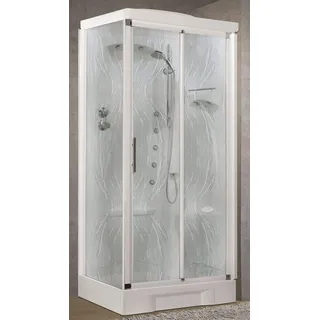 Novellini Neu Holiday 2P+F Hammam 100x70 CM Kabine Hydro Rechts Mech Aqua Weiß