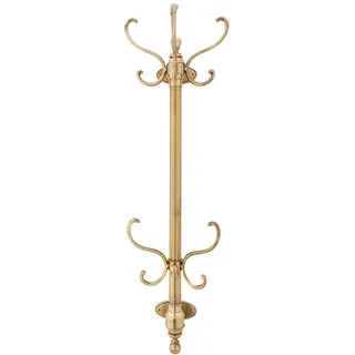 Signature Kleiderhaken mit 8 Messinghaken - 45/18/139 cm , Goldfarben , Metall , 18x139x45 cm , Garderobe, Garderobenhaken, Hakenleisten