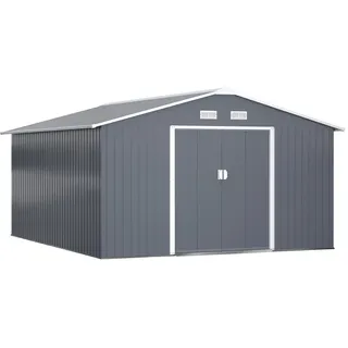 Outsunny Gerätehaus 3,86 x 3,73 m Kohlegrau