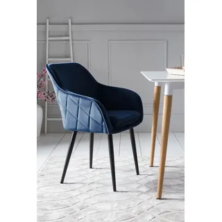 SalesFever Esszimmerstuhl Samt blau