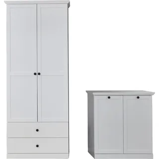 trendteam Garderobe 2-teilige Kombination BrandsonBaxter Weiß Nachbildung 177 x 196 x 41 cm - Weiß
