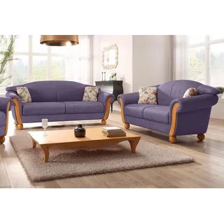 Home Affaire Polstergarnitur Milano Federkern 2-Sitzer + 3-Sitzer Lila