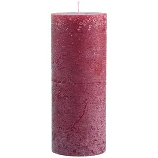 Chic Antique Macon rustikale Stumpenkerze versch.Farben und Größen Kerze Antik NEU Altarkerzen 100 % Paraffin lange Brenndauer (Dunkelrot, 25x10 cm)