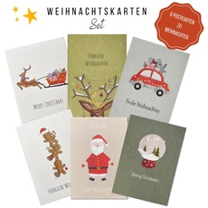 Bild von Weihnachtskarten - handgezeichnete Postkarten, 6er Set