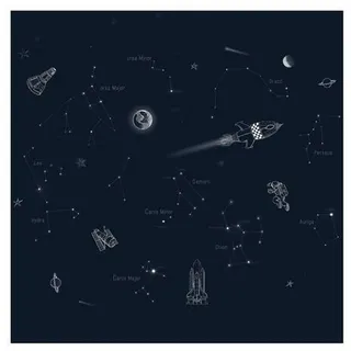 Fototapete , Multicolor , Kunststoff, Papier , Weltall , 300x300 cm , Fsc, Bsci, Made in Eu , Tapeten & Wandverkleidungen, Fototapeten