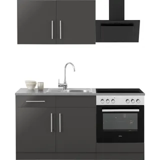 WIHO KÜCHEN Küchenzeile Cali 160 cm grau