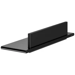 Keuco Rose Duschablage 32,8 cm, mit Duschabzieher, ohne Bohren, Aluminium schwarz matt, Made in Germany, inkl. Klebeset und Schraubset, Duschregal mit Duschwischer zum Kleben oder Schrauben