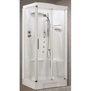 Novellini Neu Holiday 2P+F Hammam 100x70cm Rechts Mechanisch Klar Weiß Sauna