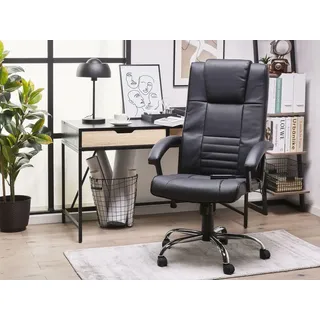 Luxus Chefsessel mit Massage und Heizung Leder schwarz Ledersessel Bürostuhl