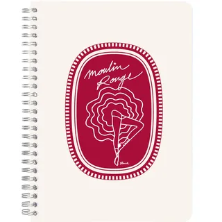 Clairefontaine 812434C - Notizbuch Moulin Rouge, mit Doppelspirale DIN A5 14,8x21 cm, 74 Blatt, liniert, sortiert, 1 Stück