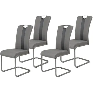 HELA Tische Schwingstuhl Amber Kunstleder Anthrazit 4er Set