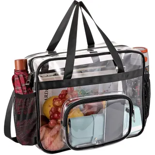 ONEGenug Durchsichtige Tasche Transparente Sporttasche, Stadion zugelassen, Klar Reisetasche Herren Damen Fitnesstasche