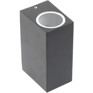 GTV TIAGO Außenwandleuchte, Wandleuchte, Wandlampe, Fassadenleuchte, Außenlampe, GU10 Leuchtmittel, DOWN-Light, UP&DOWN-Light, Innenwandleuchte, IP54, Inox