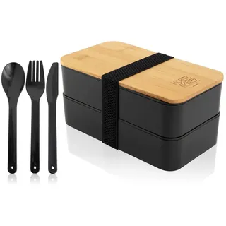 Moritz & Moritz Bento Box Japanisch – Perfekte Lunchbox für Erwachsene und Kinder - Brotdose mit Fächern – Ideal für die Arbeit, Schule und Unterwegs