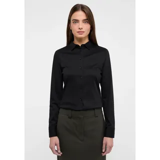 Hemdbluse ETERNA "FITTED", Damen, Gr. 34, schwarz, 100% Baumwolle, schmal, Blusen Hemdbluse, EASY IRON (bügelleicht)