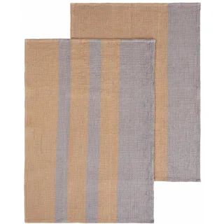 BLOMUS Geschirrtuch "GANO, aus 100% Baumwolle, GOTS organic, zertifiziert durch BCS 35020" 50x70 cm, Geschirrtücher bestehend aus zwei verschiedenen Mustern, indian tan, tradewinds