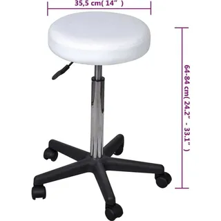vidaXL Bürohocker Kunstleder Weiß