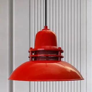 Hängelampe Metall Rot Retro Pendelleuchte - Rot