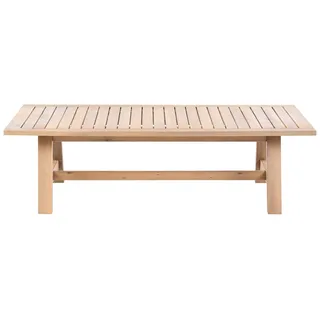 BELIANI Loungetisch Hellbraun Akazienholz 37 cm hoch Rechteckig 128x69 cm Rustikaler Niedriger Holztisch für Lounge Balkon Terrasse Außenbereich - Braun