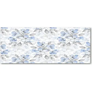 Tulup® Küchenrückwand Spritzschutz aus Glas -125x50 -Spritzschutz auf gehärtetes Glas Deko Blumen & Pflanzen Zarte Blumen - Blau