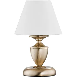 Tischleuchte Nachttischlampe Jugendstil 28cm hoch Metall Stoff E14 Beistelllampe