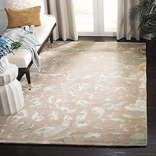 SAFAVIEH Zeitgenössische Teppich für Wohnzimmer, Esszimmer, Schlafzimmer - Soho Collection, Kurzer Flor, Taupe und Hellblau, 229 X 290 cm