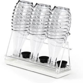 Rostfreier Stahl-304-Flaschenhalter für Sodastream, falten Sie zusammen, Flaschenstander für das Ausgießen, Flaschenhalter für die Spülmaschine, Torte-Organizer mit abnehmbarer Schublade