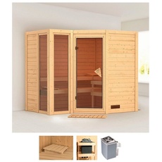 Bild Sauna »Amada«, (Set), 9-kW-Ofen mit integrierter Steuerung beige