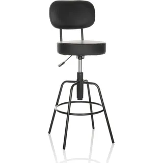 HJH Office Barhocker DISC HIGH Kunstleder, moderner Tresenhocker höhenverstellbar, Hocker drehbar, Schwarz,