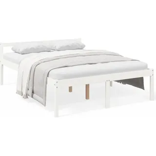 vidaXL Seniorenbett Weiß 150x200 cm Massivholz Kiefer - Weiß