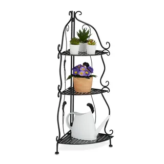 Relaxdays Eckregal 30 x 82,5 x 30 cm Schwarz