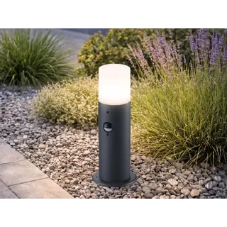 LED Außen Sockelleuchte Anthrazit mit Bewegungsmelder, Wegbeleuchtung Höhe 30cm