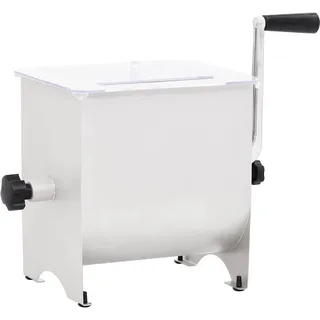 vidaXL Manueller Fleischmischer mit Deckel Silbern Edelstahl